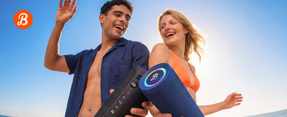 BassBloom Roar 3 Portable Bluetooth Speaker,20W Powerful Sound with JIKE Bass,IPX6 Waterproof,24H Playtime,Bluetooth 5.4,RGB Lights,Wireless TWS Pairing,Outdoor for Camping and Beach
